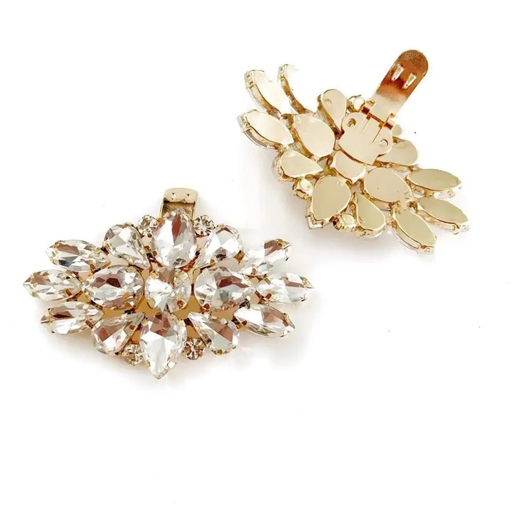 1 bridal shoe decoration clip accessory Rhine stone high heel charm buckle detachable wedding metal clip 250218