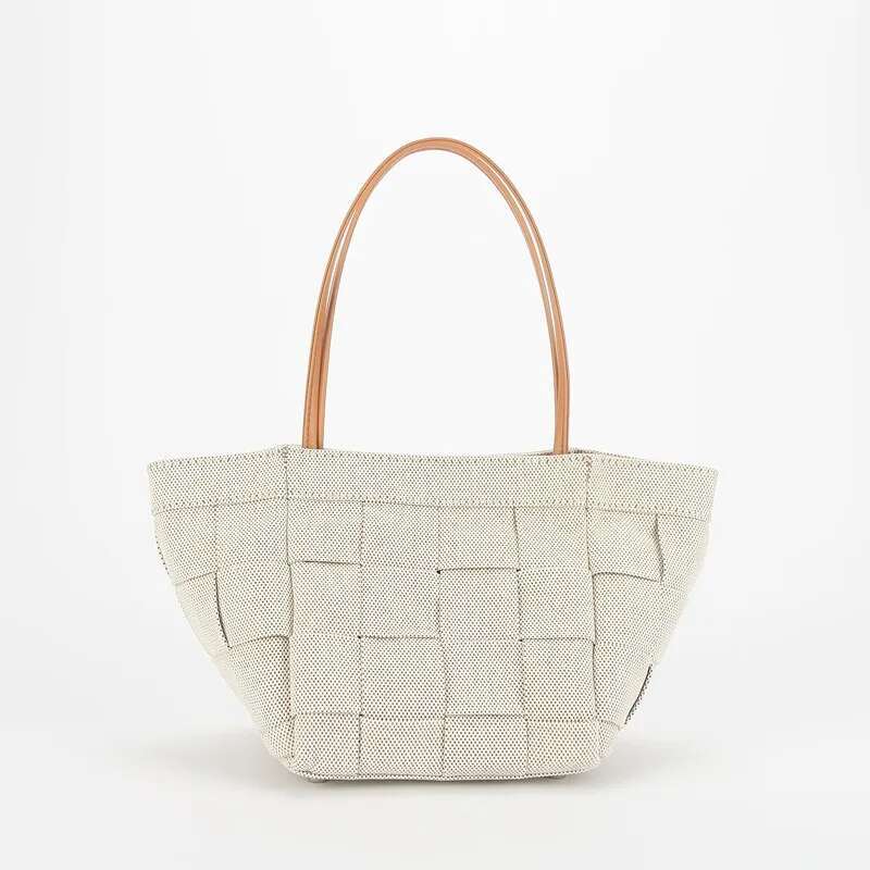 Small Handmade Woven Handbag Simple And Fashionable Canvas Bucket Denim One Shoulder Crossbody Bag 2 Shapes designer handbags women