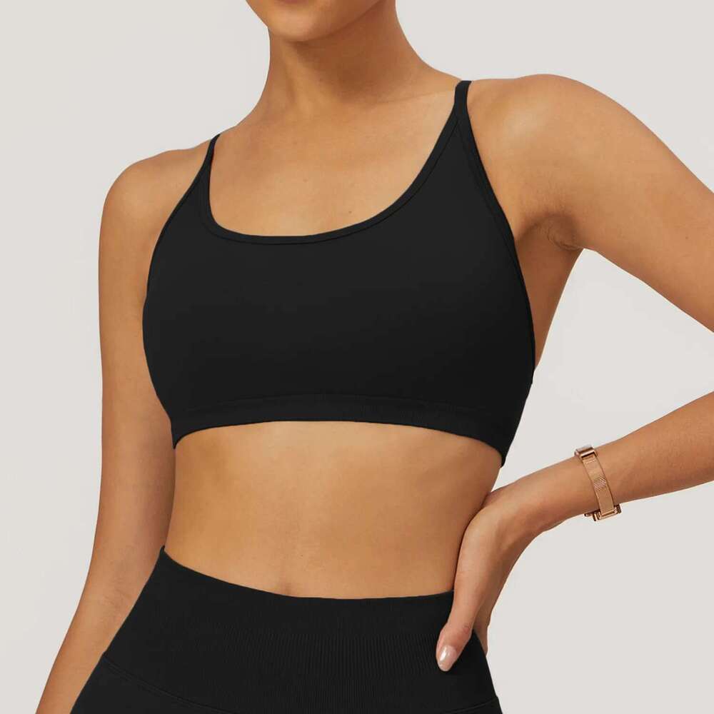 Cross Women Strap Yoga Bra High Support Impact Sports Underwear Running Workout Tank Top Fiess Padded Bralette Kl-My