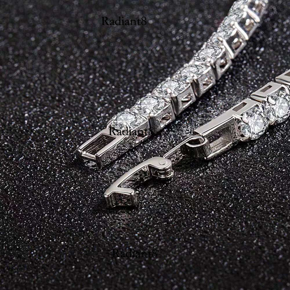 Hip Hop Inlaid 4MM Cubic Zirconia Crystal Tennis Bracelet Jewelry for Men and Women Gold Sier Bracelets