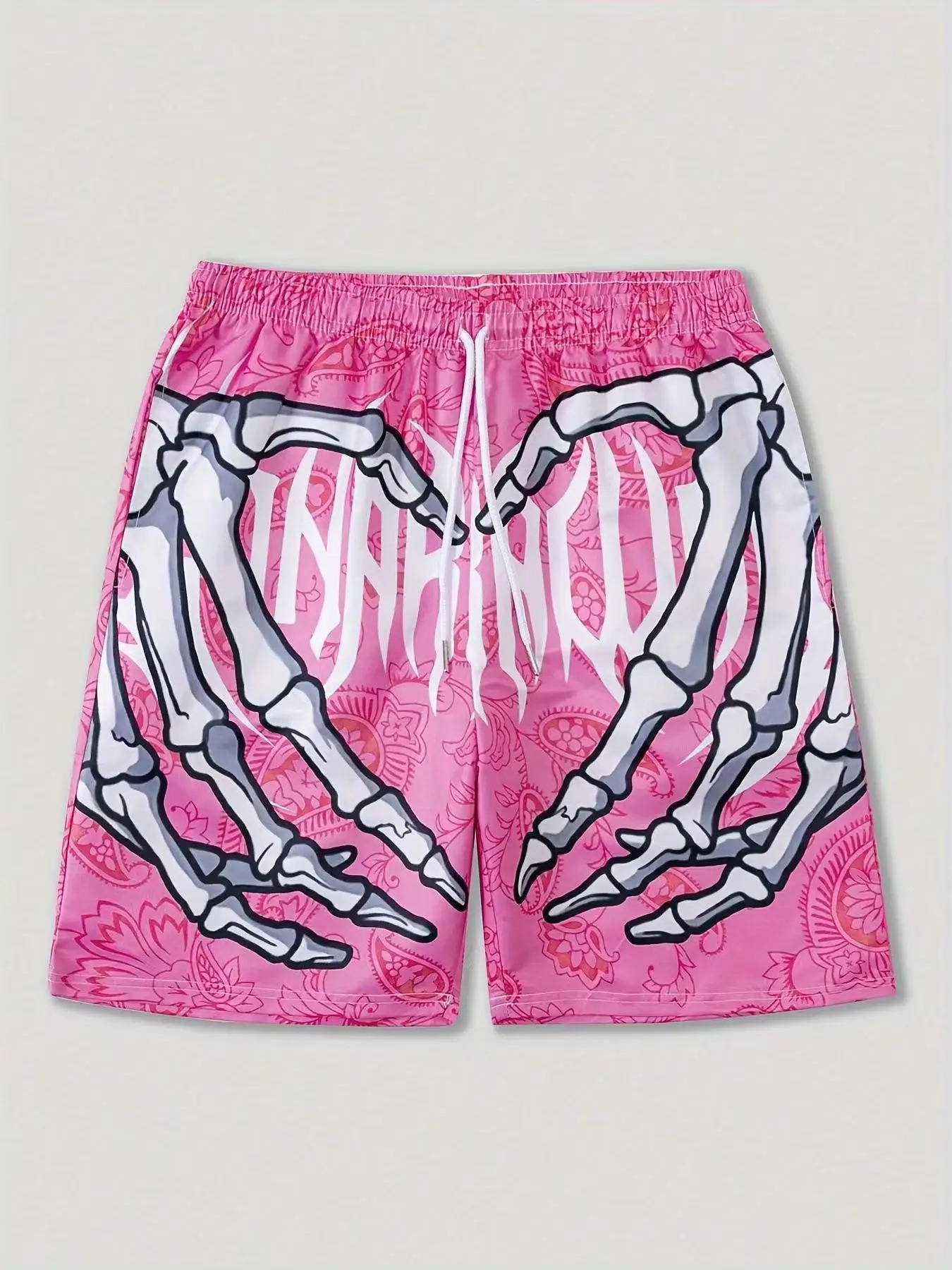 Mens summer skeleton handpainted elements quick drying shorts fashion sports breathable trend comfortable quats 250304