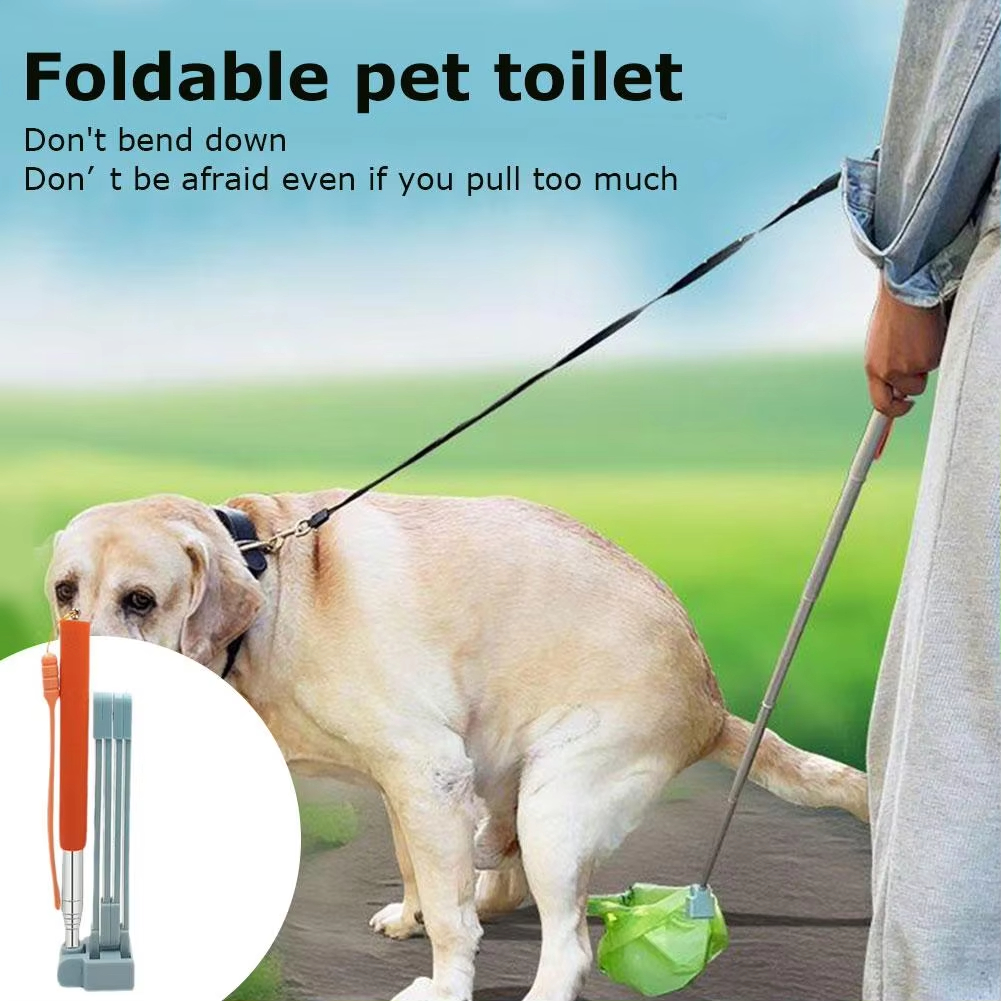 Pet Dog Long Handle Pet Pooper Scooper Foldable Dog Pee Catcher Urine Stick Multifunctional Dog Poop Catcher Waste Cleaning Tool