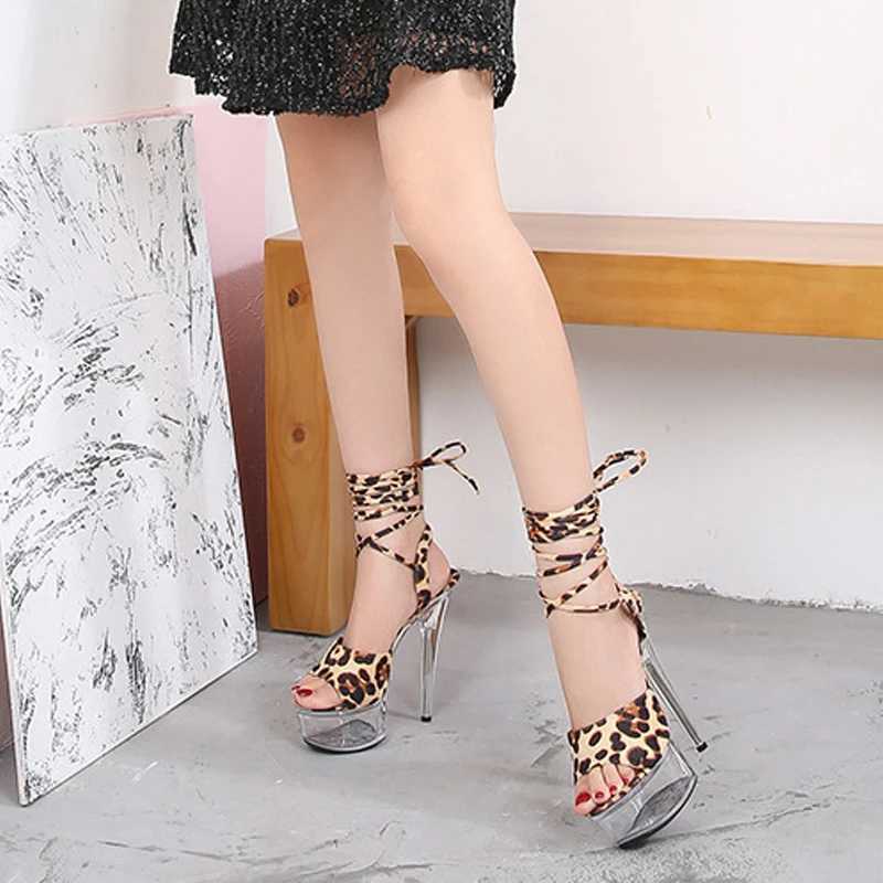 Fi Platform High Heels Transparent Sandals Open Toe Lace Up Straps Pumps Sexy Party Prom Nighlub Ladies Dress ShoesXJ2500305