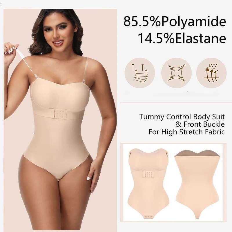 Strapless Seamless Bodysuits Shapewear For Women Tummy Control Built In Bra Tops Sculpt Body Shapers Corset KLMY