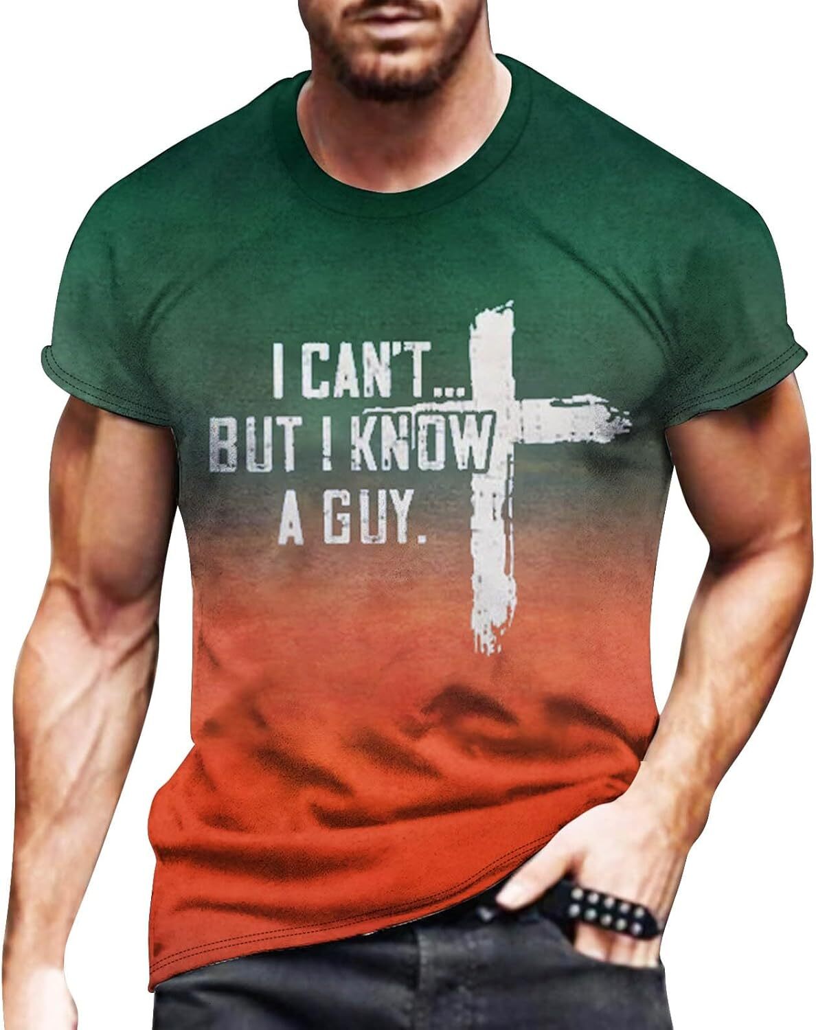 2025S Fashion Designer Mens T Shirt I Can T But A Guy Jesus Shirts For Men Faith Cross Print Christian Religious T Shirts Short Sleeve Tops Tee Casual