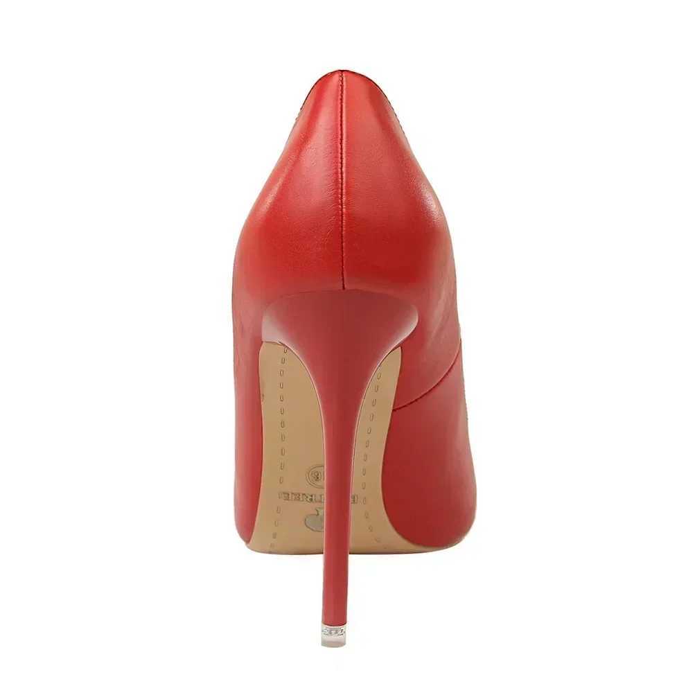 Plus Size 34-43 Women Fetish 7.5cm 10.5cm High H Leather Pumps Lady Red Blue Knots Wedding Middle Low H Shoes Y250304