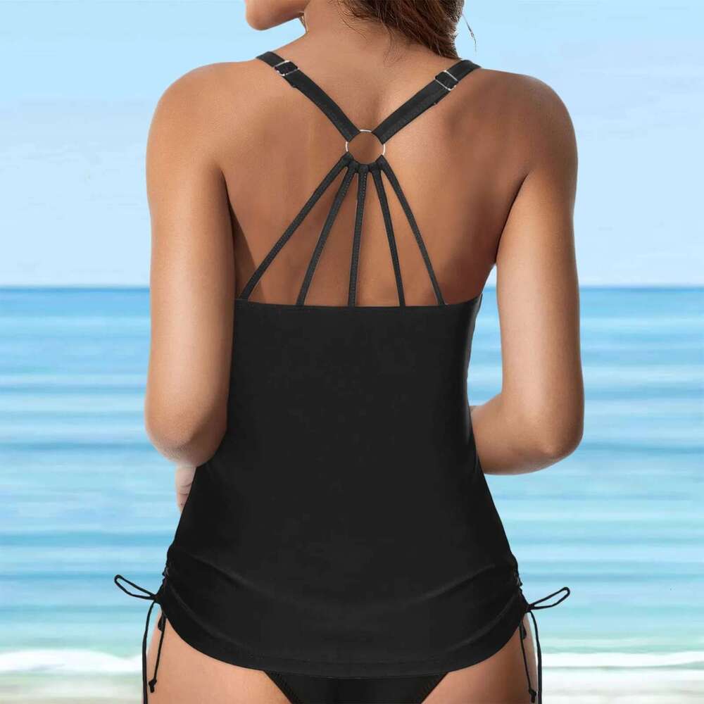 Printed Women Tankinis Set Lace Bikini Push Up Swim Crop Top Swimsuits 1 Piece Swimwear Summer Beach Wear Km-Ly