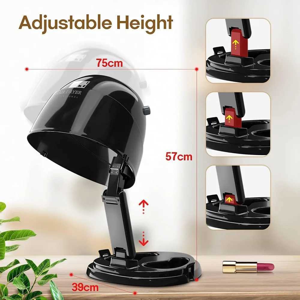 Hair Dryers Ionic Hooded Hair Dryer 1875W Pro Style Bonnet with 3 Heating Settings Professional Sit Under Hair Dryers for Home Salon z250305