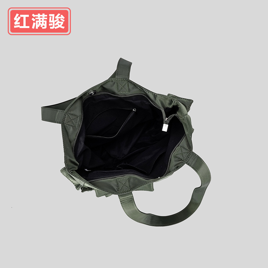 New Workwear Style For Both Men And Women, Large Capacity Nylon Fabric Shoulder Bag, Multifunctional Pocket Tote Bag