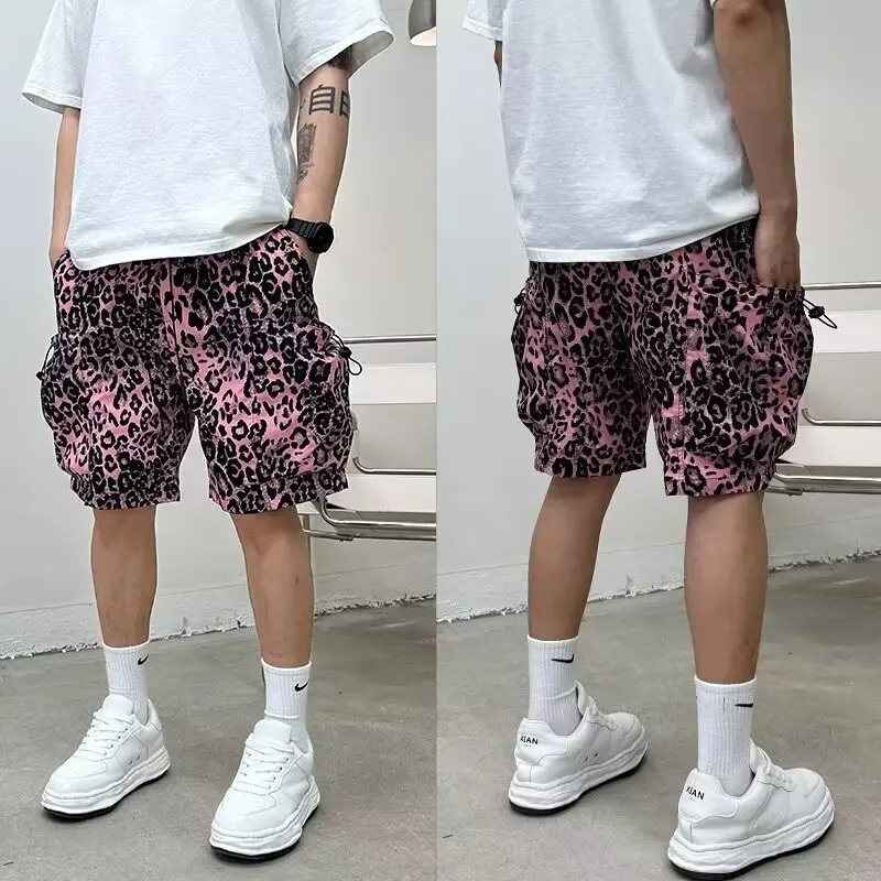 Classic Colorful Leopard Shorts Men Summer Beach Short Pants Hawaii Beach Swimming Pants Swim Trunks Cool Ice Shorts 250304
