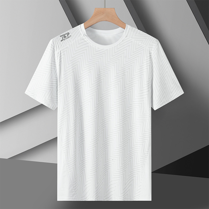 Ice silk quick drying men's spring and summer loose sports short top, fitness running half sleeved elastic breathable T-shirt for women tracksuit