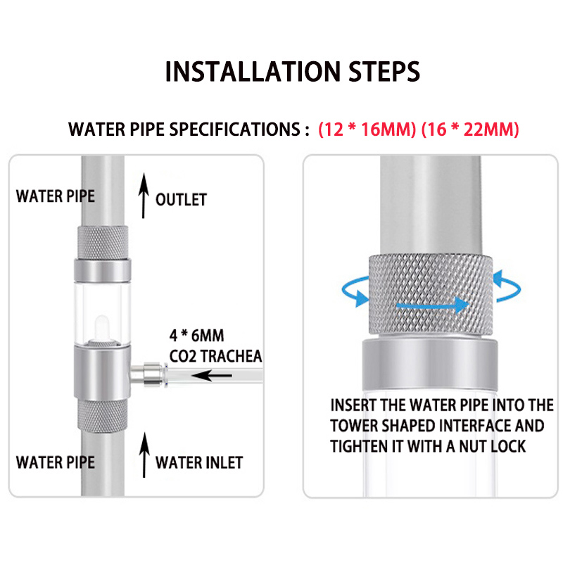 Aquarium DIYCO2 Diffuser Metal CO2 Nebulizer Fish Tank CO2 Steel Cylinder Generator Equipment Accessories External CO2 Diffuser
