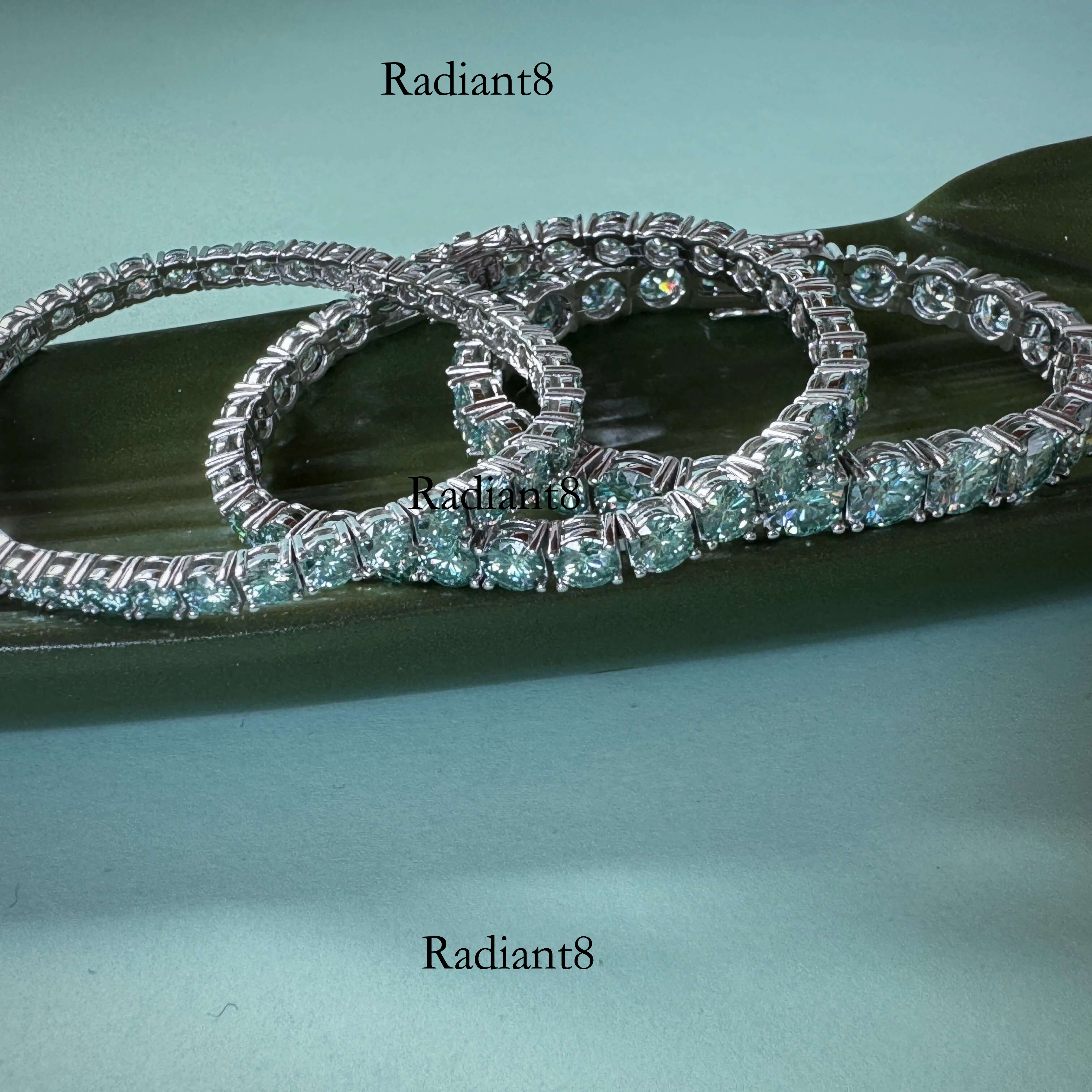 Gourch 3/4/5/6.5mm Green Moissanite Tennis Bracelet for Women&Men, Sier Plated, Anniversary Gift, Dia Tester Approved