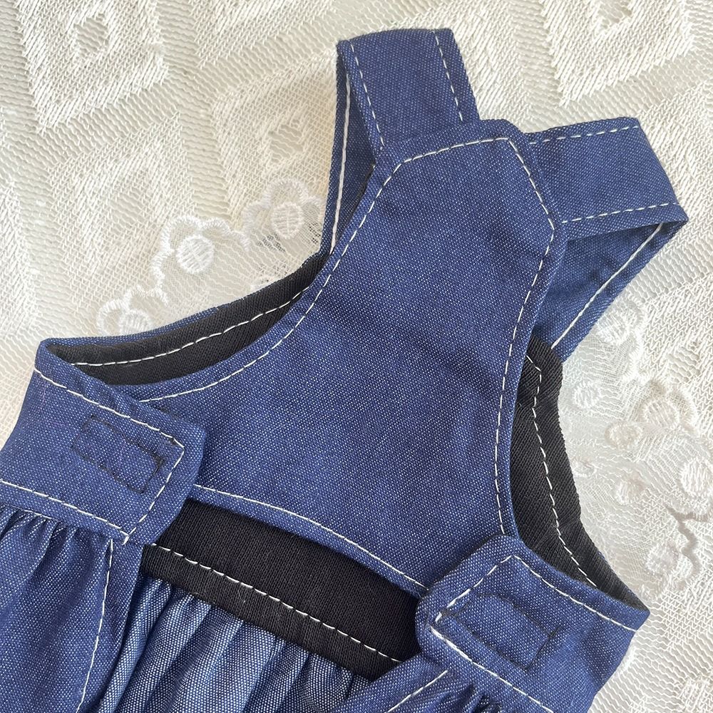 Creative Cute Dog Denim Dresses Fashion Heart Puppy Clothes with Ruffles Pet Princess Dress Spring Summer