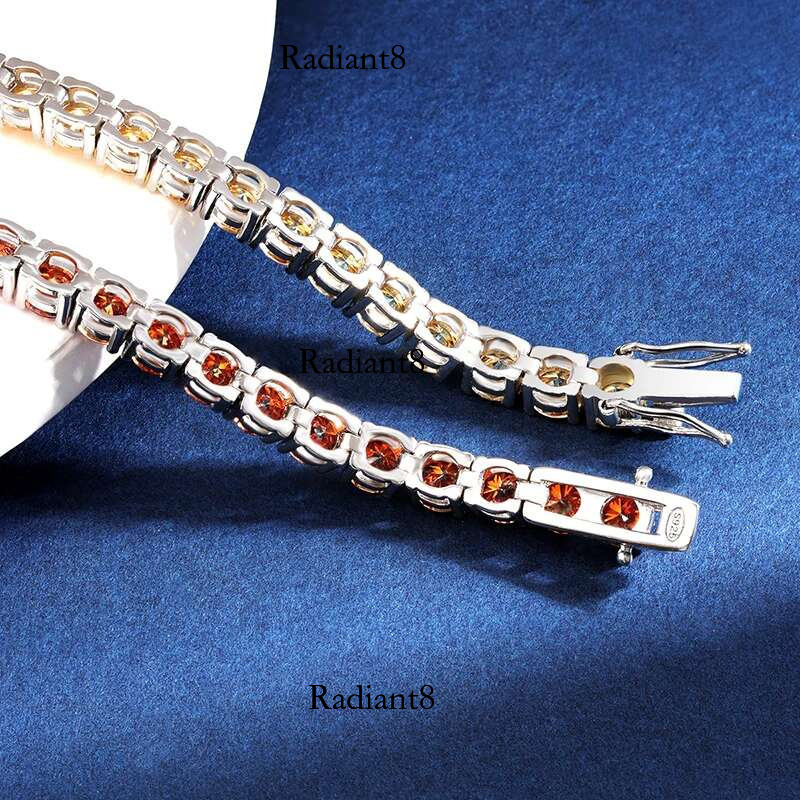 TBCYD 100% Real Red Moissanite Tennis Bracelet For Women Men GRA Certified Original S Sier Lab Dia Bangles Hand Chain