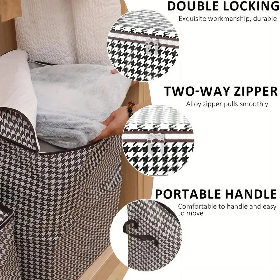 Ship from US 3Pack Clothing Storage Bag 100L Large Capacity Organizer with Reinforced Handle for Comfortable Bedding Blankets 250305FBB