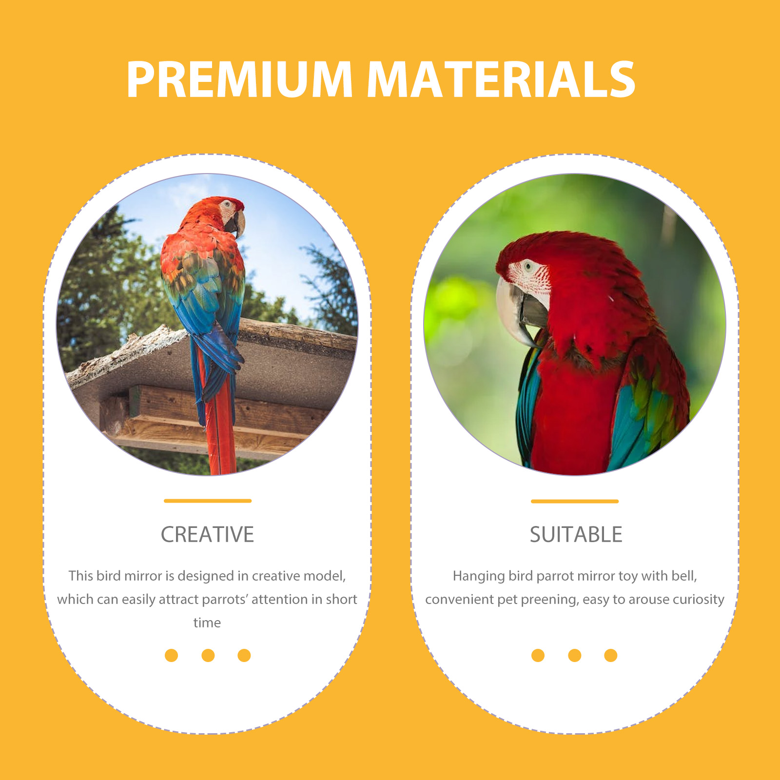 to Weave Parrot Mirror Toy Guinea Pig Accessories Bird Feeder Window Wooden Swing Toys for Parakeets