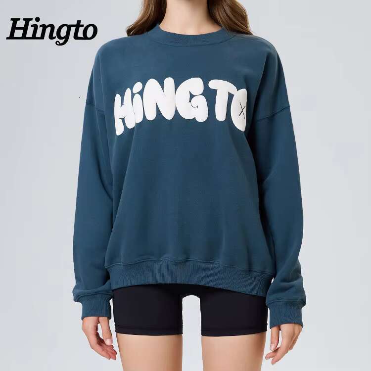 High Quality Manufacturer Ladies Oversized Hoodie OEM Custom Emed Pullover Casual Streetwear Women Crewneck Sweatshirt