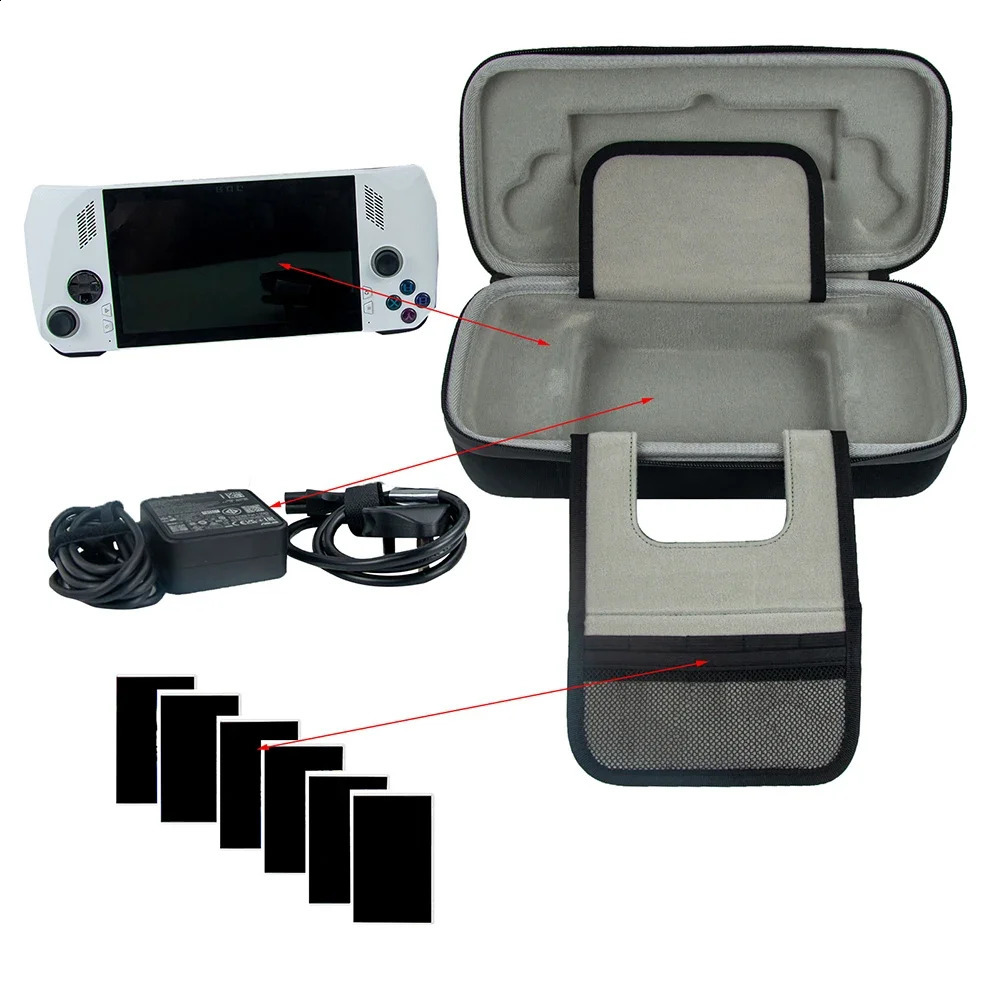 Ship from US EVA Game Console Storage Bag Waterproof Protective Pockets AntiDrop Replacement with Inner Partition for ASUS Rog Ally 250305FBB