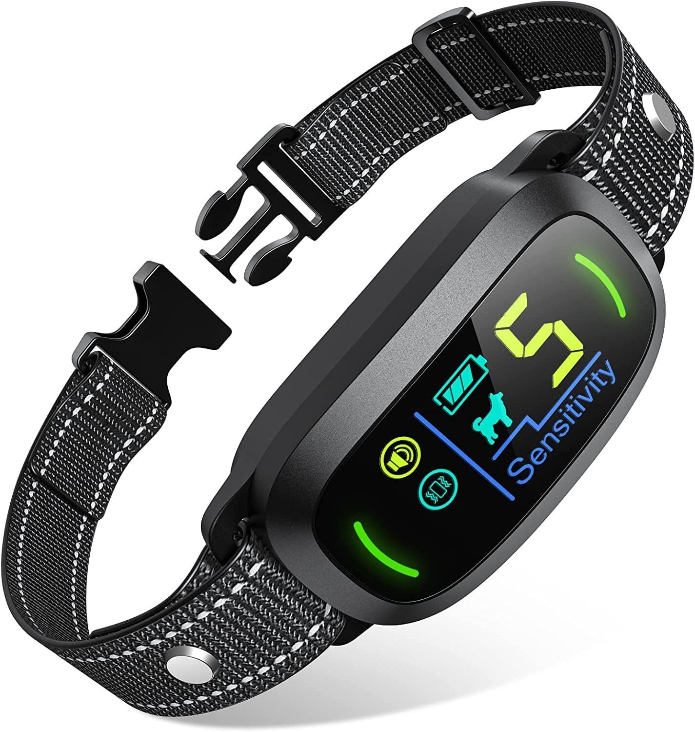 Smart Bark Control Collar - 4 Modes, 5 Sensitivity Levels, Rechargeable & Waterproof Training Collar for Dogs 8-150 lbs Dog kit Dog shick collar
