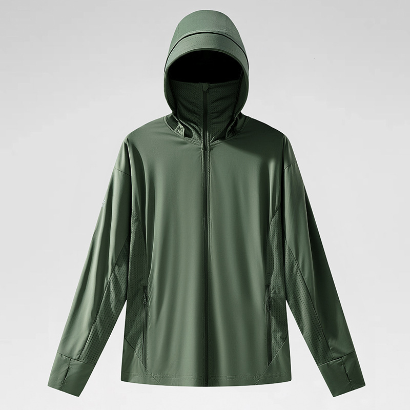 Sunscreen clothing for women in summer, breathable ice silk, sunscreen clothing, sun shading and UV protection, hooded cardigan jacket, sports outdoor