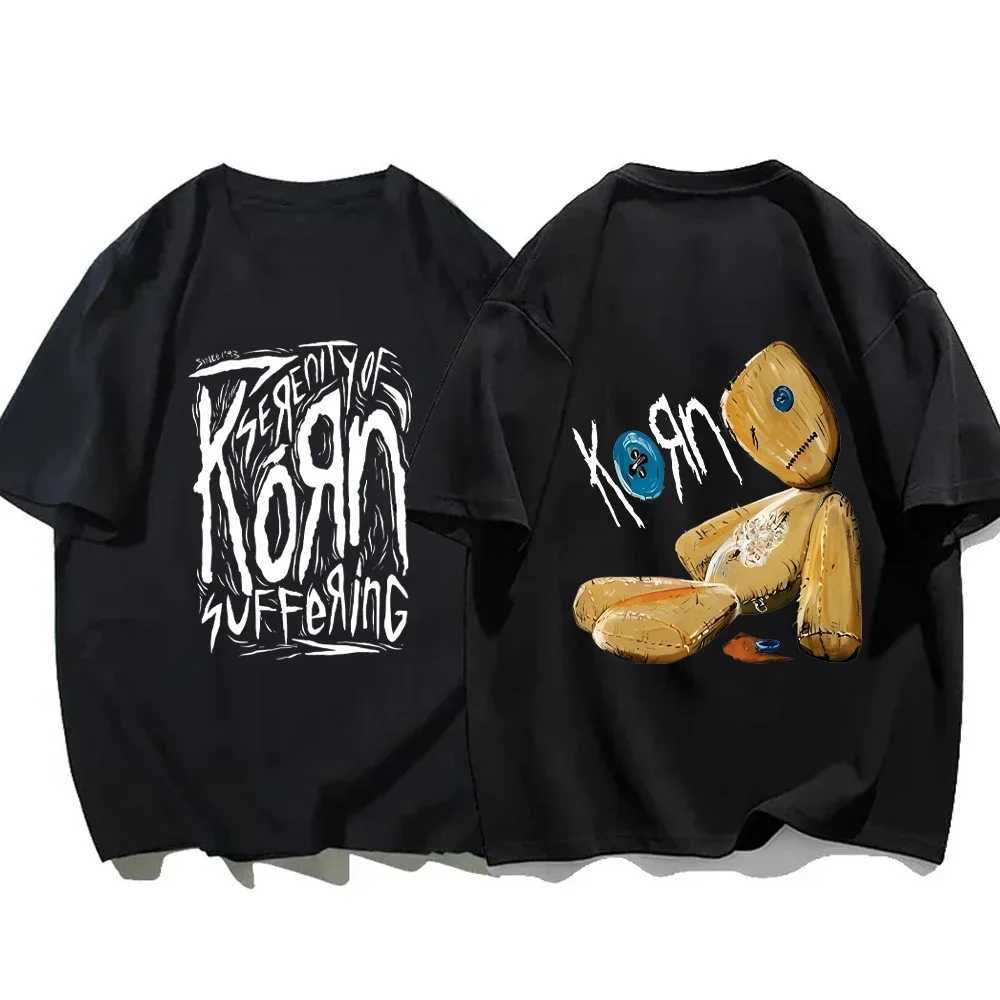Korn Rock Band Printed T-Shirt Korn WORLD TOUR Music T Shirt for Men Women Loose Short Sleeve Summer Casual Hip Hop StreetwearT250305