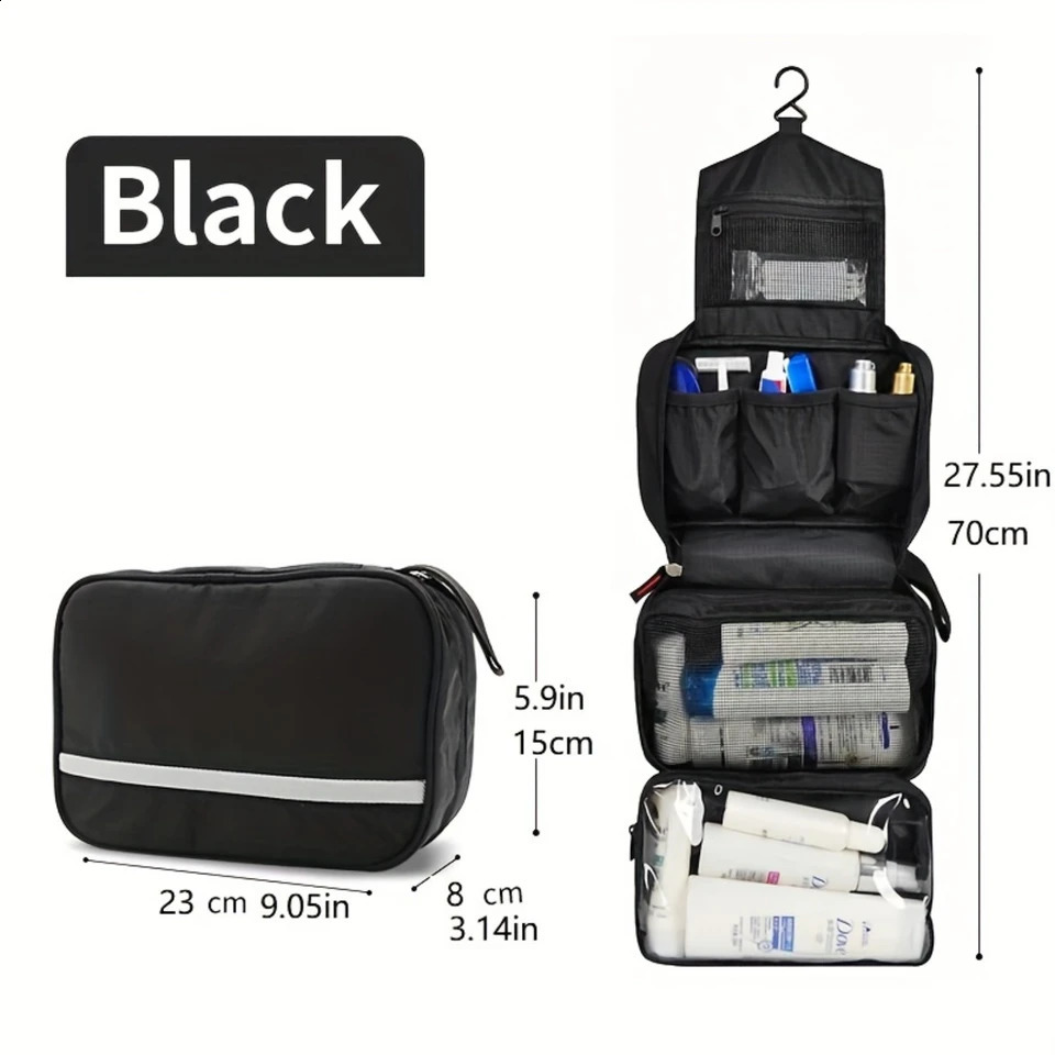 Ship from US Hanging Toiletry Bag Travel Wash Organizer Kit For Men And Women Cosmetics Make Up Sturdy Hook Shower 250305FBB