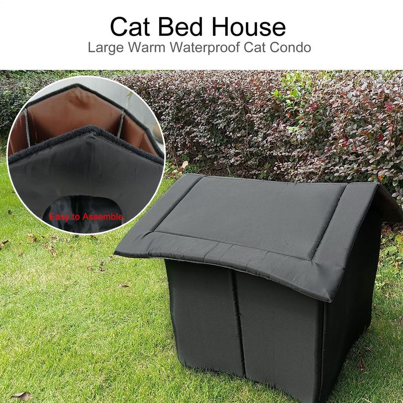 Outdoor Ferals Cat House Warm Waterproof Cold-Proof Kennel Cat Shelters Pet Supplies Oxford Cloth Windproof Ferals Cat House