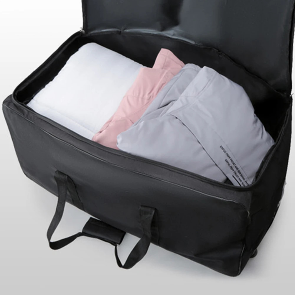 Ship from US Foldable wheel bag large portable carry on luggage travel storage with wheels waterproof handcart carrying case 250305FBB