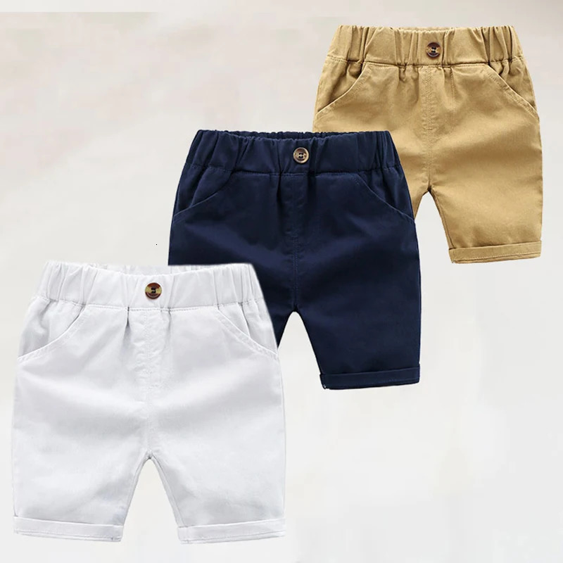 Little Boy Chic Shorts Casual Clothing 1-6Yrs Children Summer Elastic Waist Trousers Knee Length Pants Cool Kid Britches 250304
