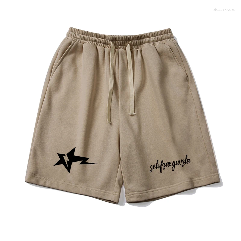 Mens Shorts Layered Look Pants Brand Star Ins Printed Casual Loose Summer Basketball Sports Straight Five-point Pants
