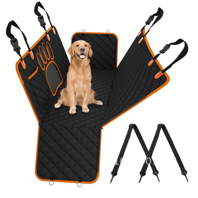 Dog Car Seat Cover Waterproof Mesh Cat Carriers Travel Mat Hammock Door Pet Side & Window Visual Protec Car Seat and with Zipper