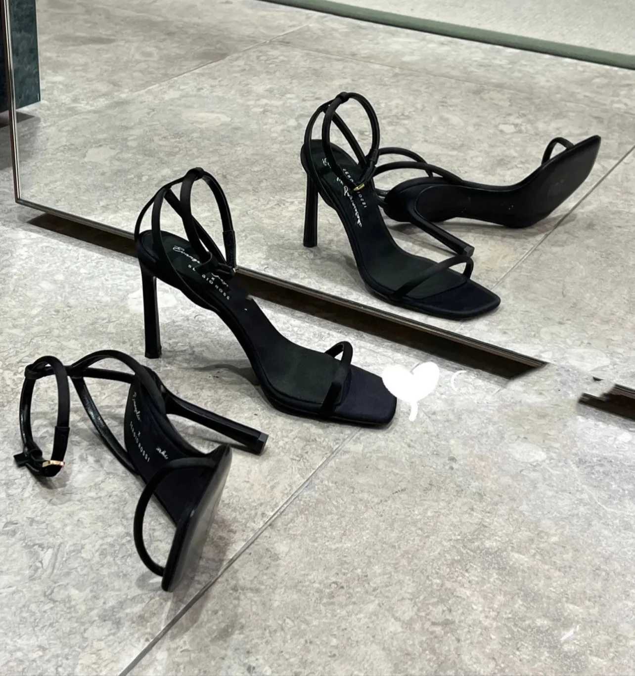 Luxury Huaxia New Square Headed Open Toe High Heels 2024 Womens Bold and Elegant Fine Heel SandalsXJ2500305