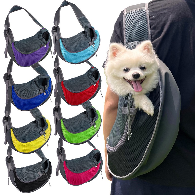 Pet Dog Carrier Bag Puppy Sling Bag Mesh Breathable Outdoor Backpack for Small Dogs Fashion Sport Adjustable Slings Handbag S/L