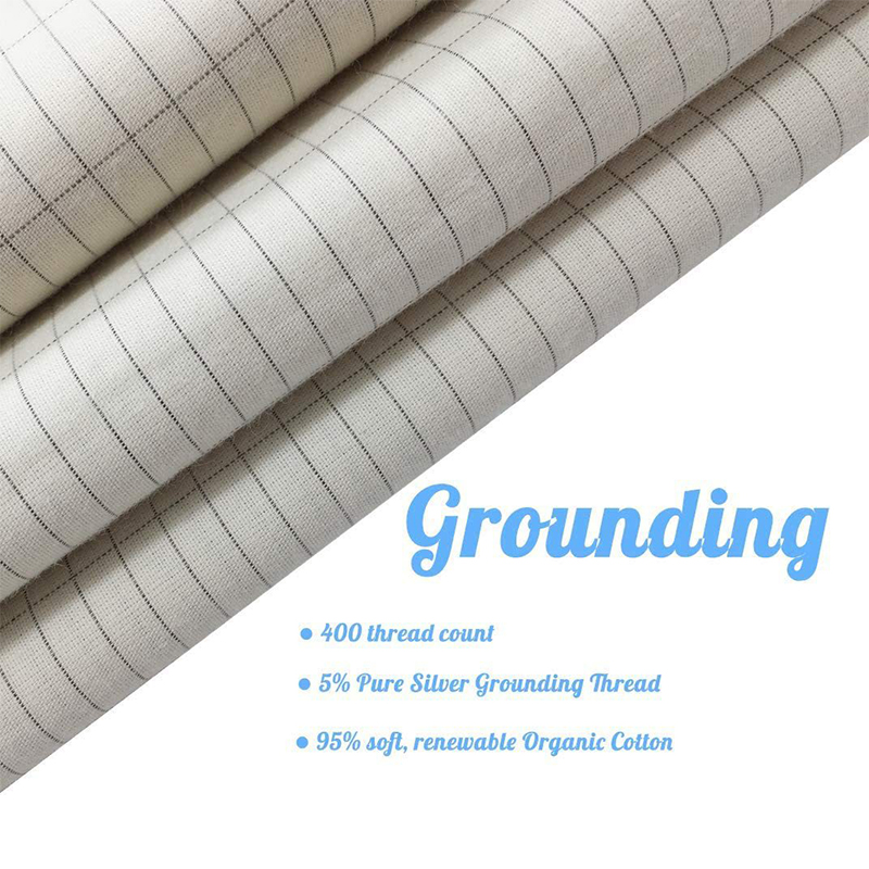 Grounding Sheet Queen Earthing Sheet Grounding Bed Sheet with Cord 95% Cotton And 5% Soft Silver Thread for Healing Sleep