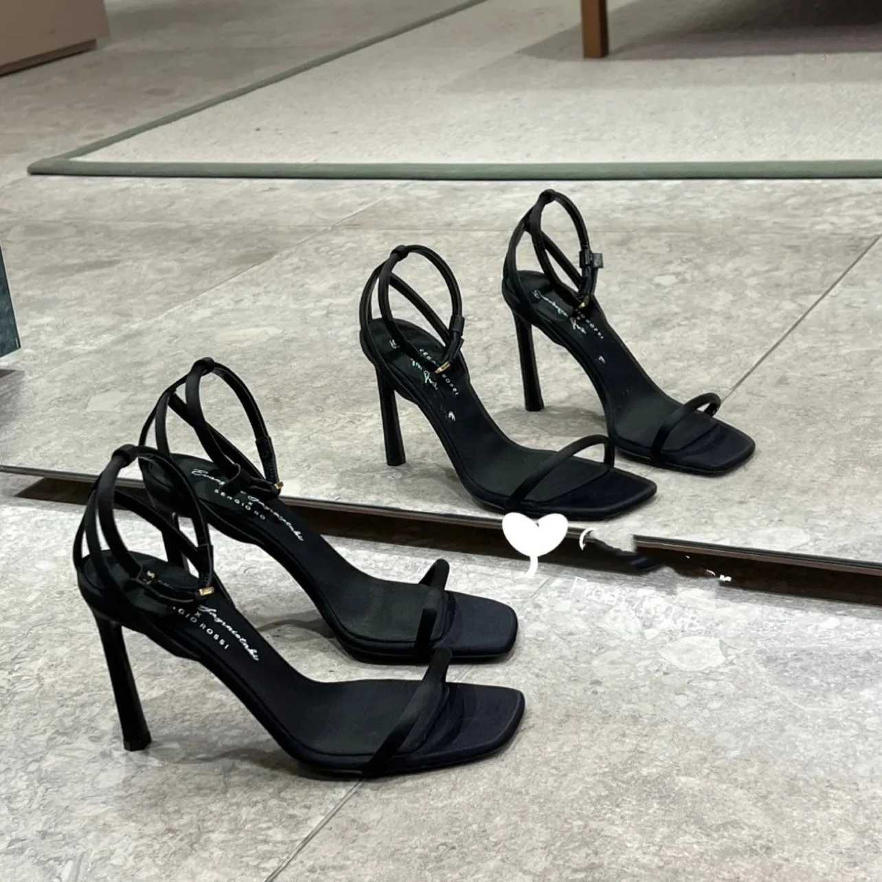 Luxury Huaxia New Square Headed Open Toe High Heels 2024 Womens Bold and Elegant Fine Heel SandalsXJ2500305