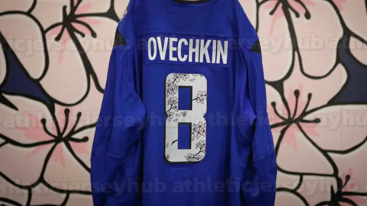 8 Ovechkin 2025 Cherry Blossom Hockey Jersey Dubois Oshie Wilsons Carlson McMichael Backstrom