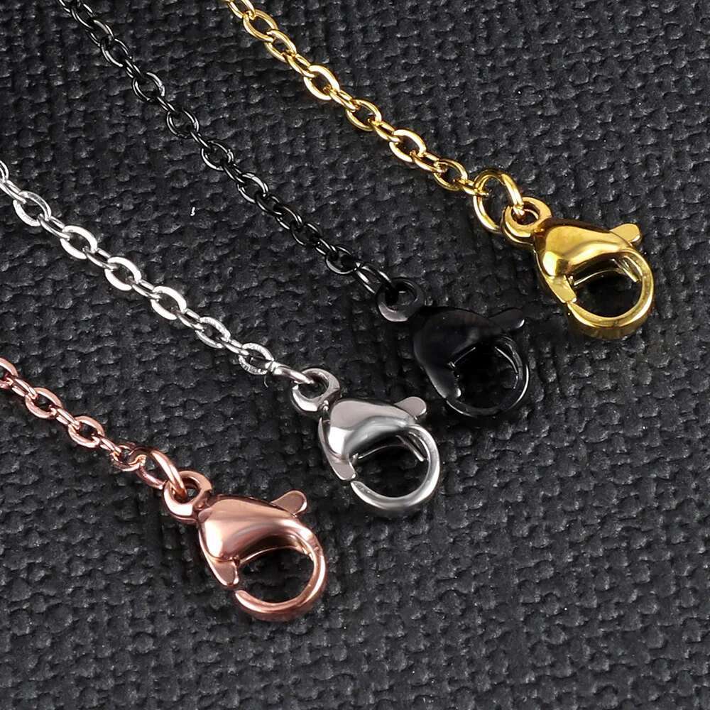 10Pcs/Lot Stainless Steel Chains 2mm/1mm O Shape Rolo k Cuban Long Necklace For Women Pendant DIY Jewelry Wholesale