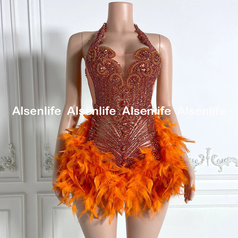 Customized Women Cocktail Birthday Formal Gowns Red Beaded Applique African Black Girls Short Prom Dresses