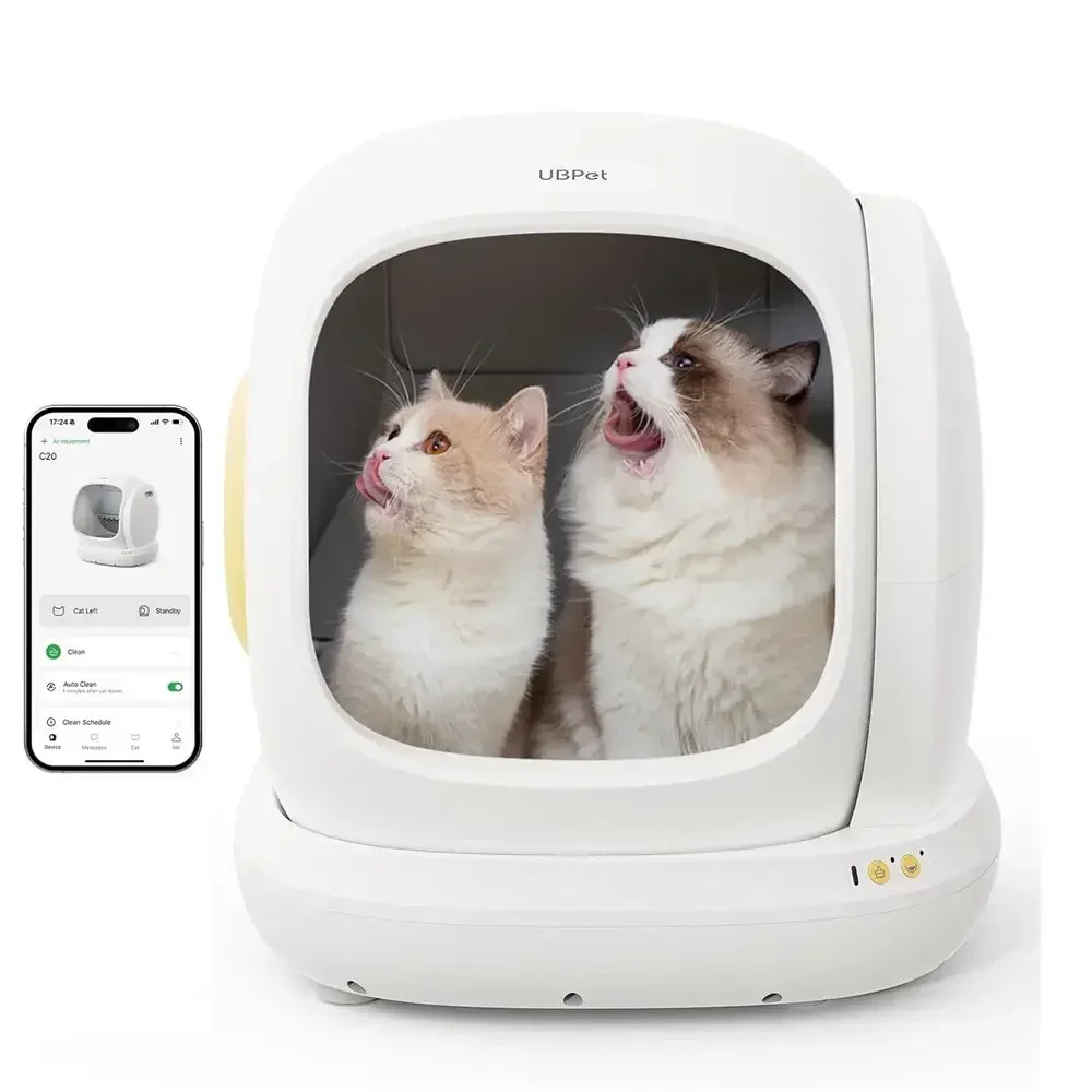 2025New Automatic Cat Toilet With APP Odor Control UBPET Airrobo C20 Smart Cat Litter Box Multi-Cat Recognition