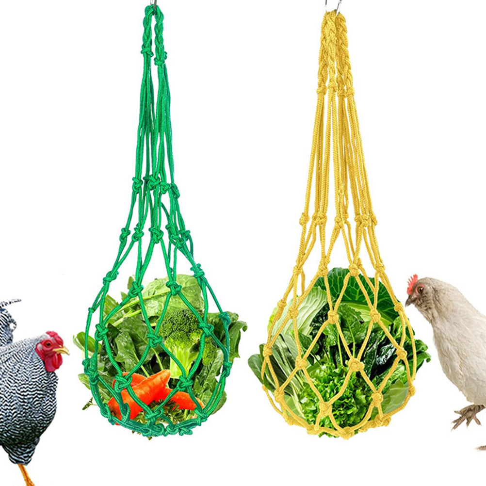Hen Feeding Net Bag to Birds Vegetable Feeder Poultry Bags Chicken Yellow Mushroom Hunting