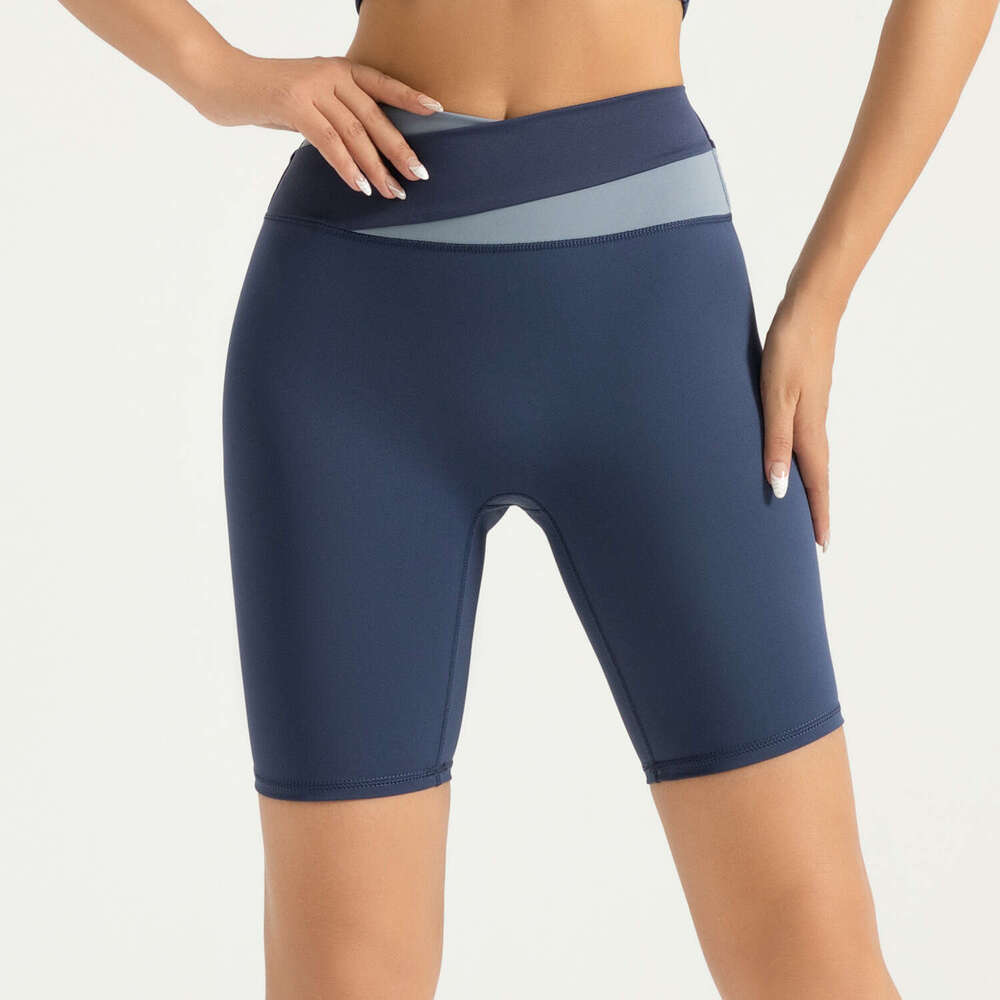Summer Colored Leisure Sports Fitness Shorts, High Elastic Nude Yoga Clothing Shorts For Women KLMY