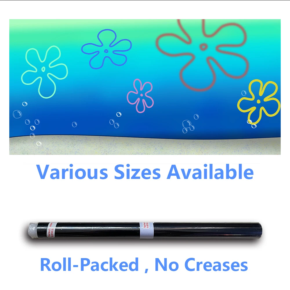 Cartoon bob Underwater Aquarium Background Sticker (16x24 in / 41x61cm) HD Printing Wallpaper Fish Tank Backdrop Decorations PVC