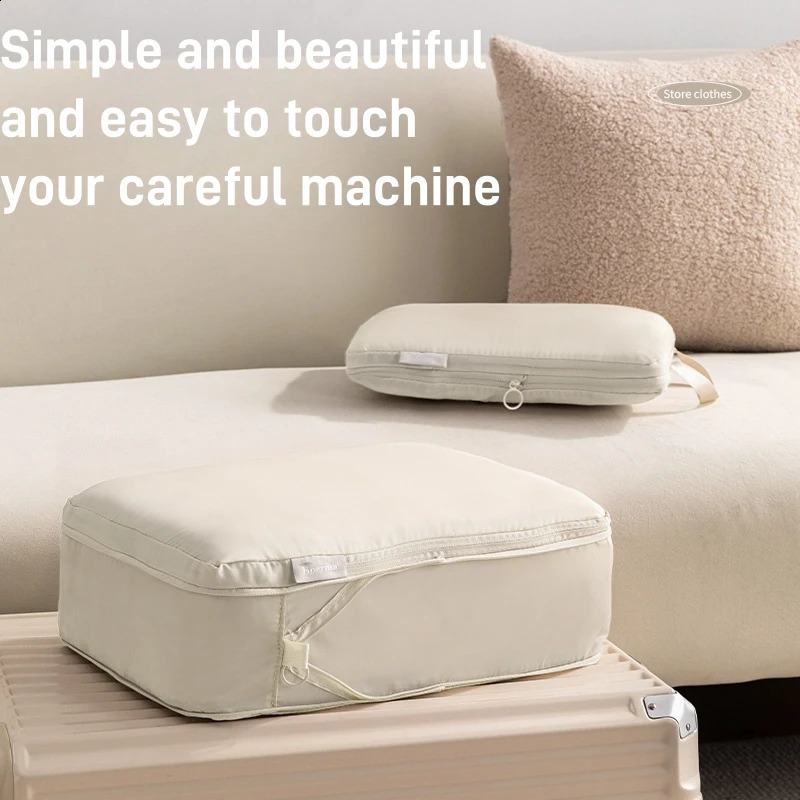 Ship from US Double layer compressed laundry bag travel luggage mobile packaging and organizing down jacket storage 250305FBB