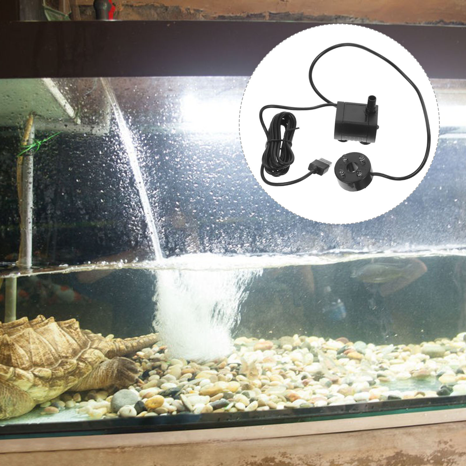 Mini Fish Tank Water Pump Small Fountain Submersible for Outdoor Plastic Pond Filter