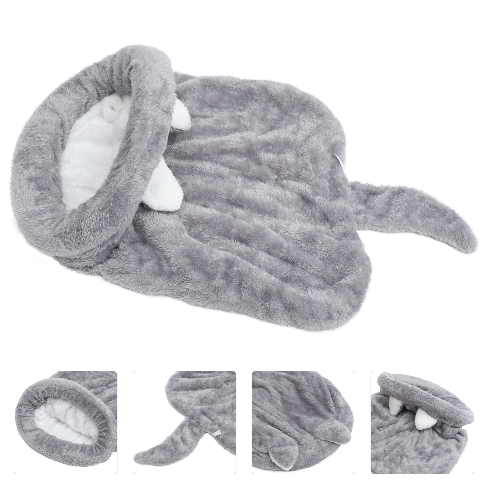 Cat Caves For Indoor Cats Dog Sleeping Bag Pet Bed House Warm Pillow Grey Travel