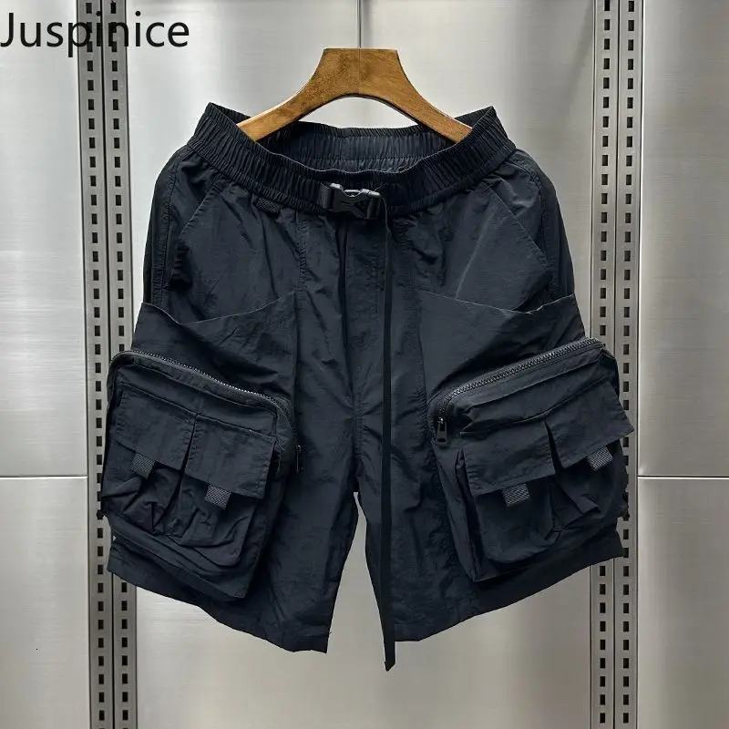 Summer Large Size Multi-pocket Cargo Shorts Couples Outdoor Functional Casual Loose High Street Five-point Pants Male Clothes 250304