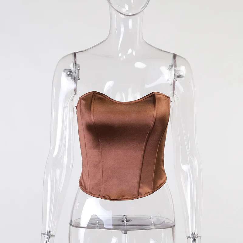Women Sexy Tube Tops Solid Sleeveless Slim Skinny Corset Cropped Top Summer Casual Elegant Female Strapless Vest KLMY