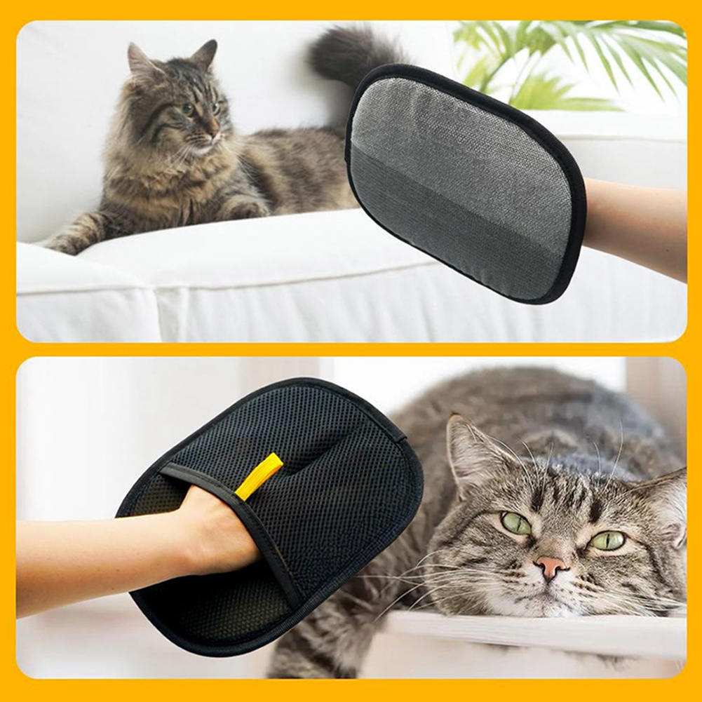Double Sided Grooming Gloves for Pets Quick Pet Hair Remover Mitt Static Removal Gloves for Clothes Sofa Couch