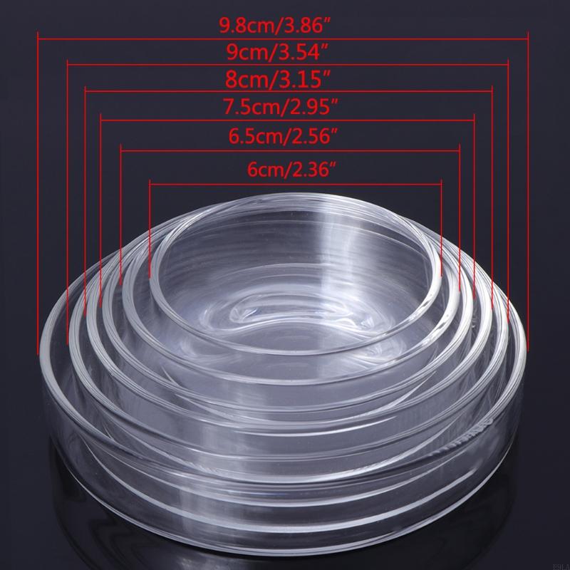 2025 New Shrimp Feeder Glass Feeding Dish Aquarium Fish for Tank Reptiles Round Clear Bowl 3.9" 3.5" 3.2" 2.6" 2.4"